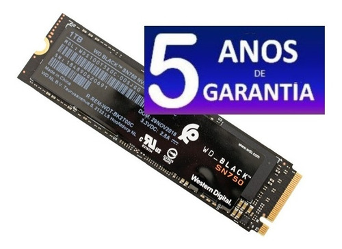 Ssd 1tb Wd Black Sn750 M.2 Pcie Nvme - Novo - Com N. Fiscal