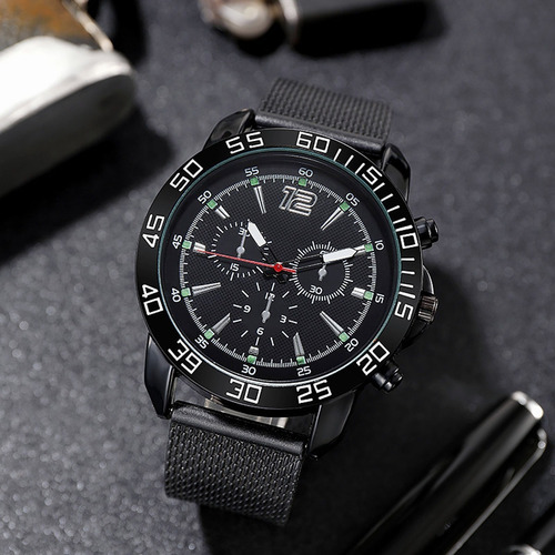 Imagen 5 de 6 de Reloj Hombre Elegante Correa Análogo Digital Luminoso