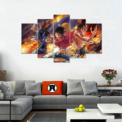 Cuadro - Poster - 5 Piezas 135 X 80 Cm - One Piece