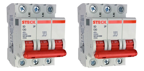 Kit C/2 - Disjuntor Steck ''din'' Tripolar 63a. C