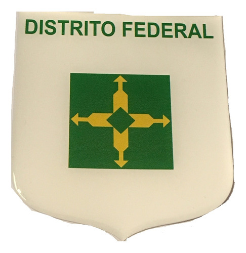 Adesivo Resinado Em Escudo Da Bandeira Do Distrito Federal