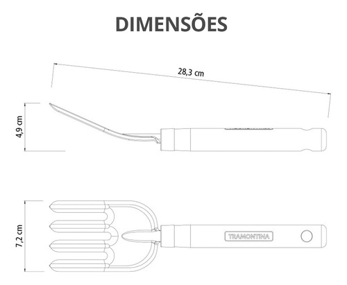 Kit 3 Garfos 4 Dentes Jardinagem Aço Ferramenta Tramontina