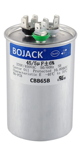 Bojack 455 Uf 45/5 Mfd 6% 370v/440vac Cbb65 Condensador De A