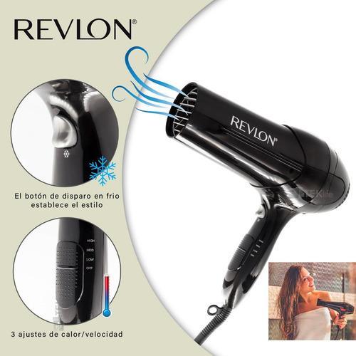 Secadora De Cabello Revlon Essentials Rv408 1875w Negra