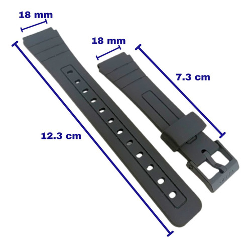 Correa De Caucho Reloj For Casio F-91w De 18mm