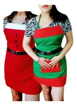 Comprar Mandil Exclusivo Navideño 2 Mandiles En Modelo Papa Noel