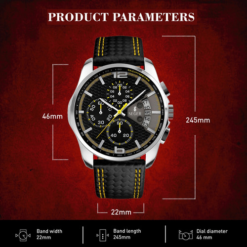 Imagen 3 de 10 de Reloj Hombre Seger 9106 Original Eeuu Elegante Casual Lujoso