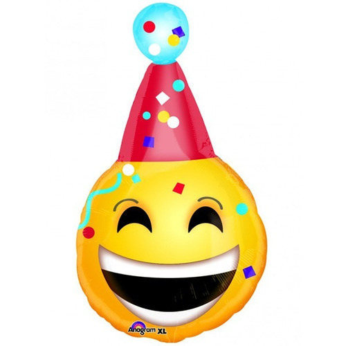 Globo Metalizado Emoji Smile Cumpleaños Grande