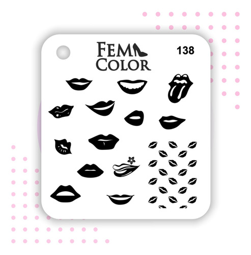 Placa De Stamping Acrilico Besos Lefemme  Flores Mod.138