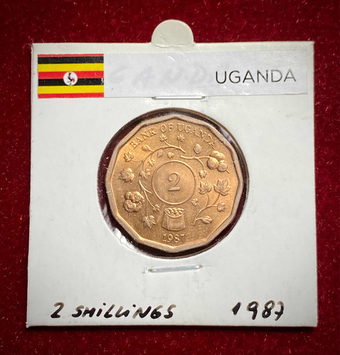Moneda 2 Shillings Uganda 1987 Km 28