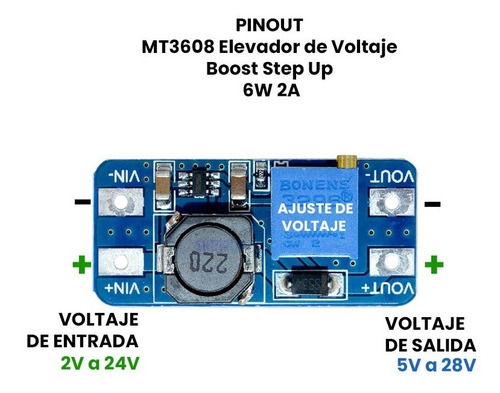 Mt3608 Elevador De Voltaje Boost Step Up 6w 2a