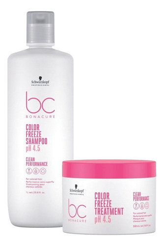  Kit Shampoo 1l Másc 500ml Color Freeze Bc Clean Schwarzkopf