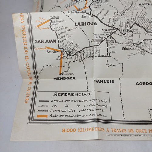 Antiguo Mapa Ferroviario Estación 1936 Norte Arg Mag 66417 (Usado)