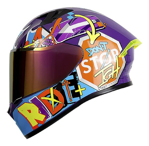 Casco Integral Ich 503 Ed Special Norules Morado Az Visor Mr