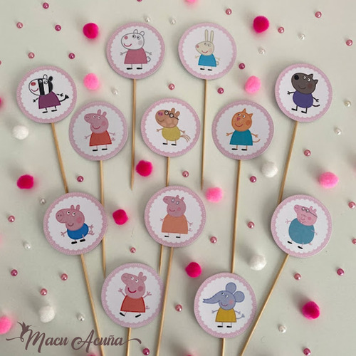 Guirnalda Papel Banderin Feliz Cumple + Peppa Pig X8 Figuras