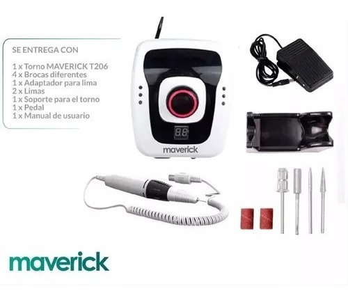 Imagen 3 de 7 de Torno Para Uñas Manicura Profesional Portatil Maverick