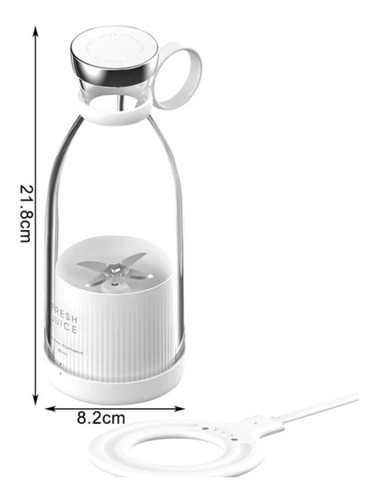 Imagen 2 de 3 de Botella Licuadora Eléctrica Portátil Con Batería