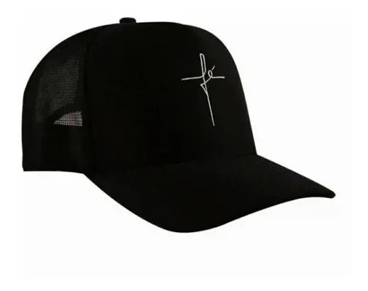Boné Trucker Preto Aba Curva Ajustável Snapback Tamanho Único