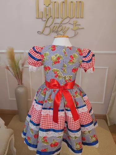 Roupa Festa Junina Conjunto Azul Caipira Infantil