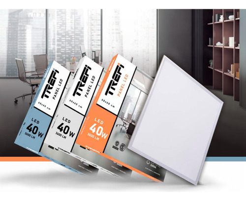 Panel Led 60x60 40w Pack X2 Luz Cálida Neutra Fría Trefi