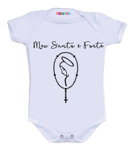 Body Infantil Personalizado Meu Santo É Forte