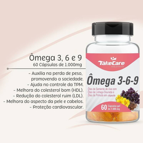 Imagem 2 de 3 de Ômega 3 6 9 60cáps De 1000mg Takecare