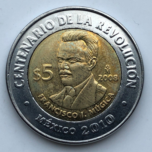 Mexfjm03 México 5 Pesos Francisco J Múgica Xf Ayff