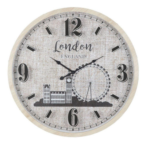 Reloj De Pared Mdf Aguja 60 Cm Ø X 6 Cm Espesor London