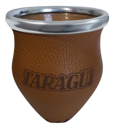 Imagen 2 de 4 de Mate De Vidrio Grande Taragüi Marrón Boca Ancha