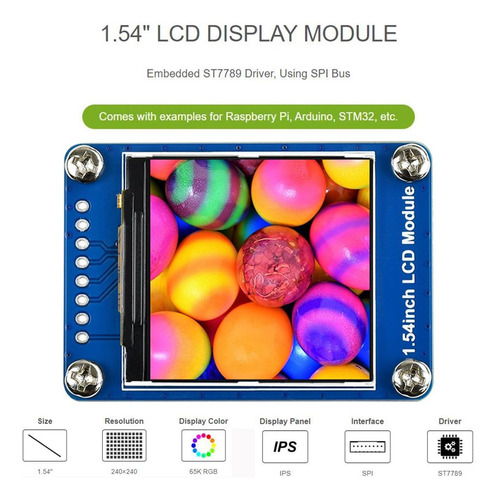 Módulo De Pantalla Lcd De 1.54 Pulgadas Pantalla Ips De Reso