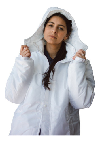 Campera Tela Trucker C/ Capucha Desmontable Blanco 2xl