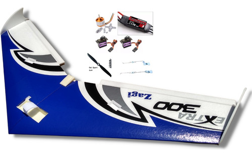 Asa Zagi Extra 300 100cm Horizon Aeromodelos C/ Eletrônica Cor Azul Escuro