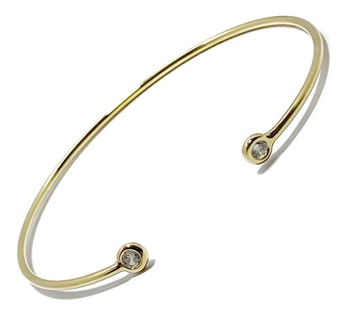 Pulsera Esclava 2 Circones Enchapado Oro 18k