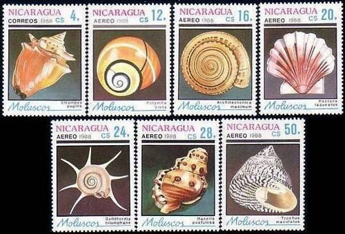 Fauna - Moluscos - Caracoles - Nicaragua - Serie Mint