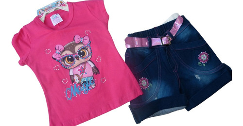 Conjunto Búho Con Short 12-18 Meses Bebe