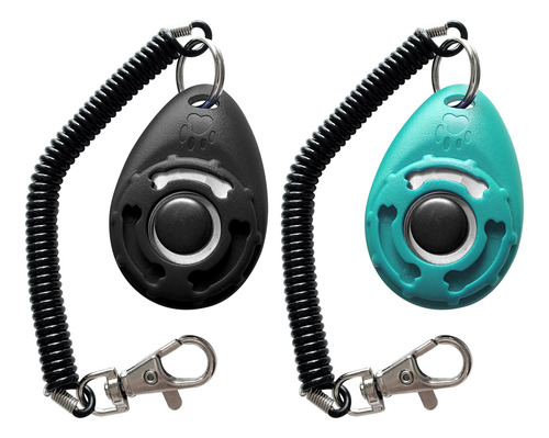 Clickers Con Correa De Muñeca Para Adiestramiento 2 Piezas Azul Y Negro
