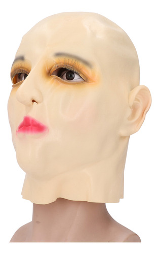 Disfraz De Látex Para Mujer, Cubrecabezas, Rostro Femenino,