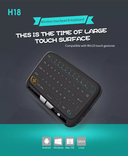 Teclado Sem Fio Mini Touchad Air Mice 2.4ghz Qwerty