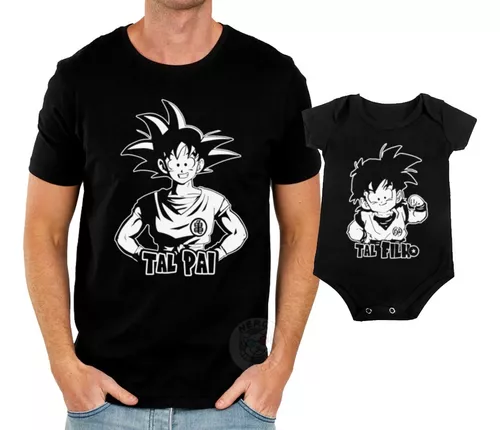 Kit Pai Dragon Ball Z Camiseta E Body 2pçs Goku Filho Gohan