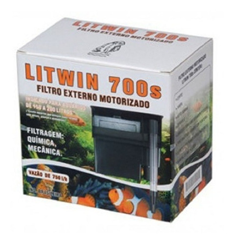 Filtro cascata Litwin 700S 110V 60Hz com capacidade máxima de 200L, caudal máximo de 750l/h e potência de 12W