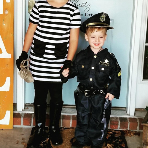 Conjunto De Uniforme De Policía Para Niños Con Disfraz De Fi