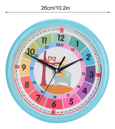 Relógio De Parede Plastic Cartoon Colorful Quartz Time