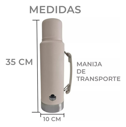 Termo Acero Driven 1.3 Lt 24 Hs Frio Calor Capa Inoxidable Color Arena