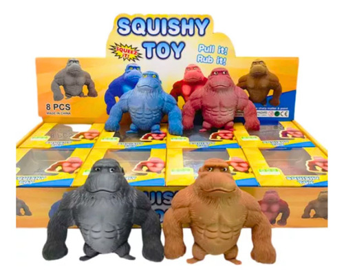 Kit 4 Gorila IndestrutĂvel Boneco Macaco Kong Estica Esmaga