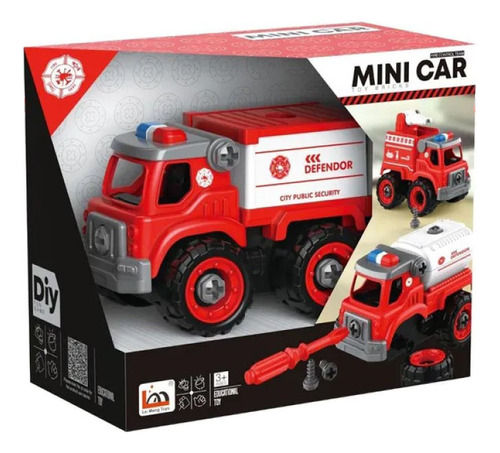 Diy Mini Camion Sanitario Rojo Para Armar Ik0071