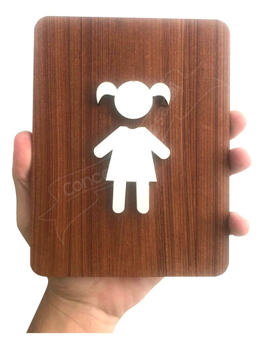 Placa Indicativa Sinalização Banheiro Feminino Infantil