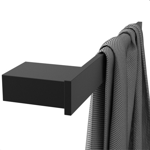 Porta Toalha De Rosto Dupla Fixação Parede Preto U.master
