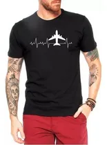 Comprar Camiseta Masculina Batimentos Cárdiacos Avião Aviação Camisa