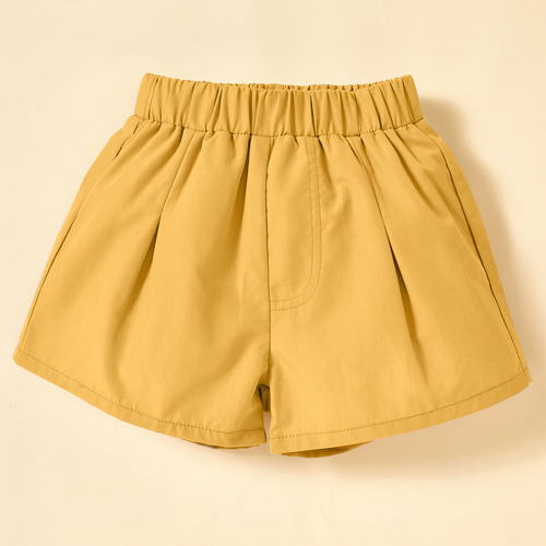 Conjunto Respirable D Pantalones Cortos Y Top Liso Para Niña Naranja Claro 4-5 Años