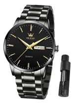 Comprar Olevs Reloj Hombres Relojes Negros Para Hombres Acero Lujo Y